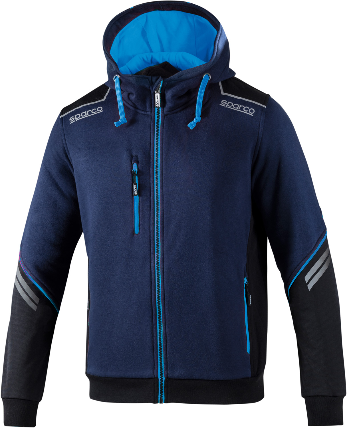 Толстовка с капюшоном на молнии SPARCO Tech Hooded Full-Zip темно синий/синий