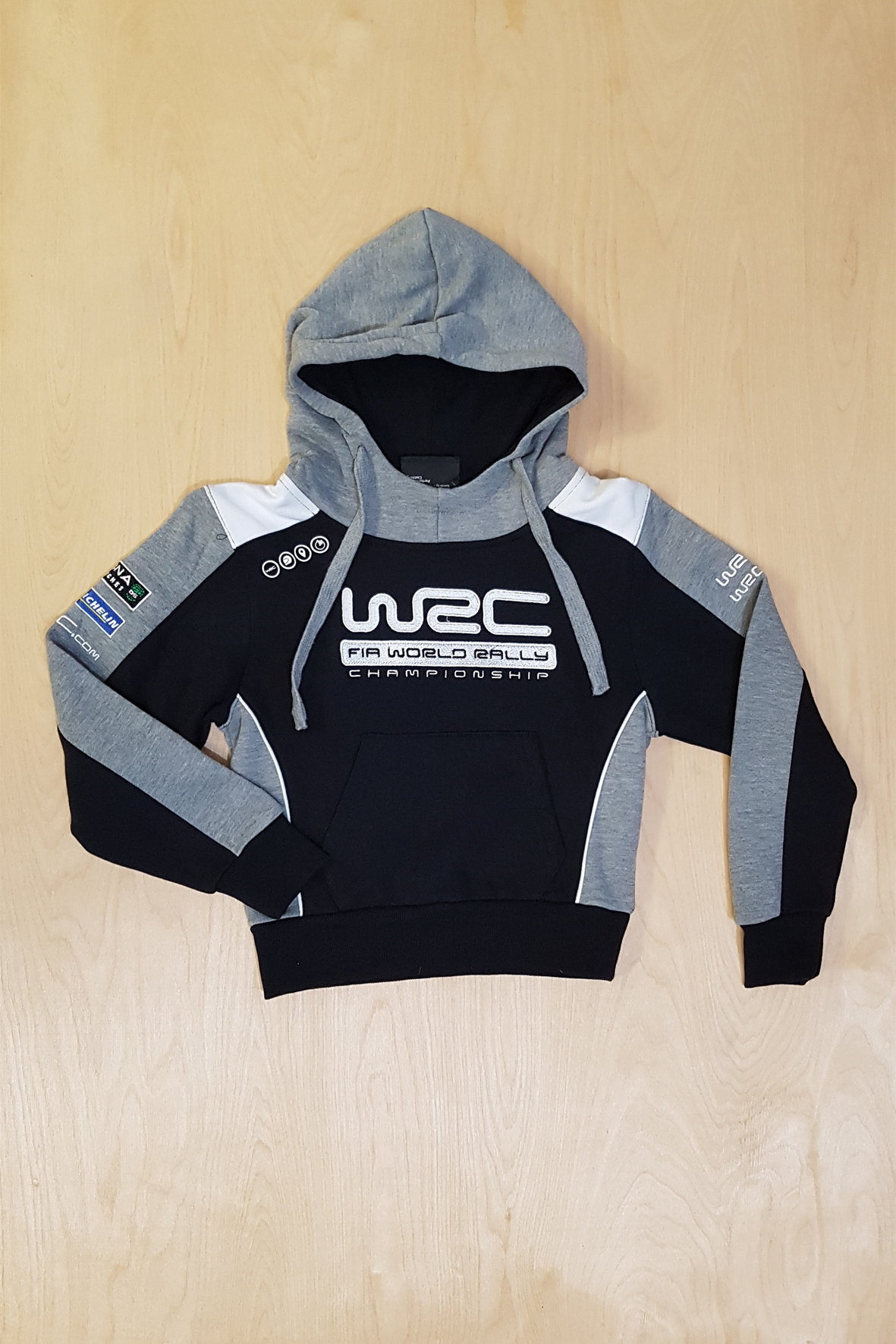 Толстовка детская с капюшоном WRC цвет черно/серый