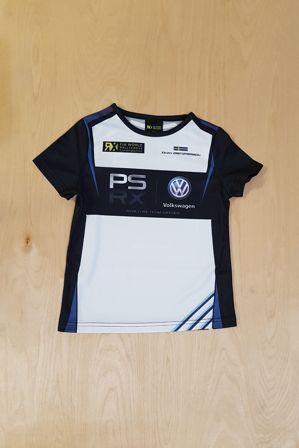 Футболка детская VW RX J.KRISTOFFERSSON цвет белый/синий