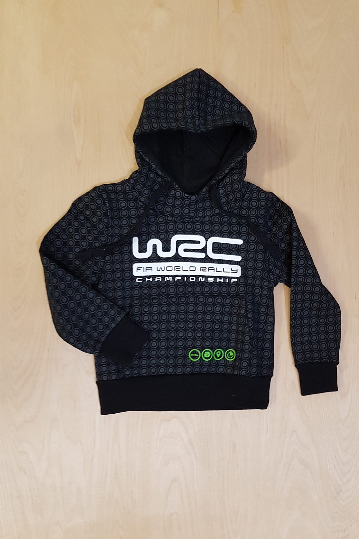Толстовка детская с капюшоном WRC цвет черный