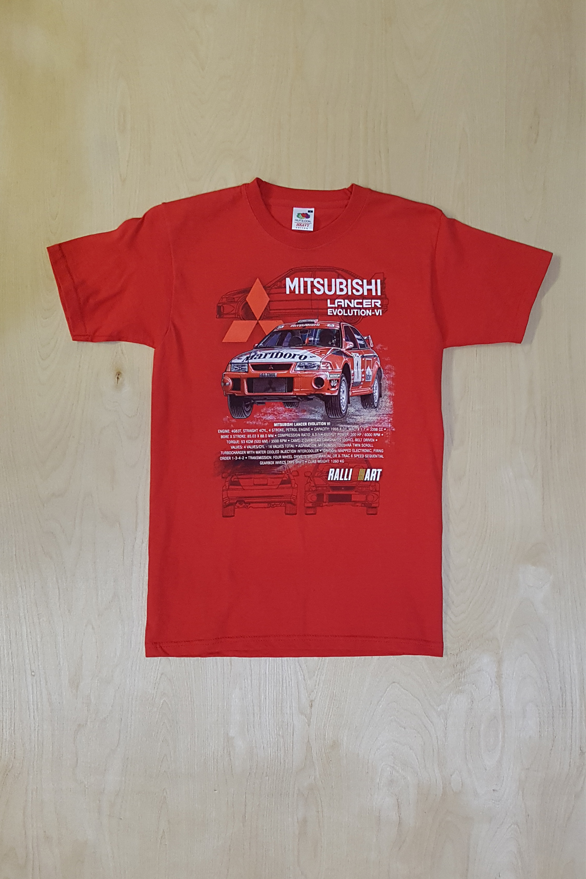 Футболка MITSUBISHI LANCER EVO VI цвет красный